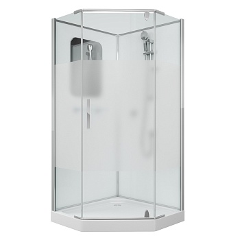 Душевая кабина Grossman 100 x 100 см, пятиугольная, хром, GR170D 