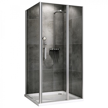 Душевой уголок Abber Sonnenstrand, 100 х 85 см, стекло прозрачное, профиль хром, AG04100S-S85 