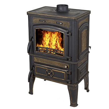 Печь чугунная Fire Way DACHA патина золото 