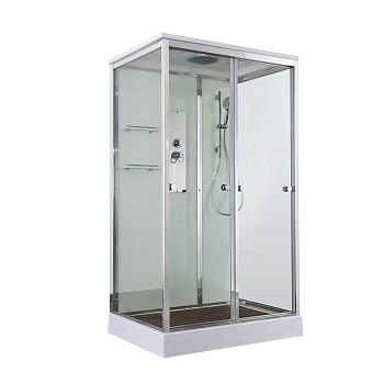 Душевая кабина AvaCan V2012 78250, 120 x 90 см, с крышей, поддон низкий, стекло прозрачное, профиль хром 