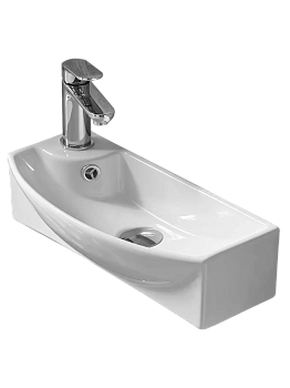 WW AISBACH 7946 GL-WT L Раковина подвесная (глянцевая белая) 455х220х130 мм 