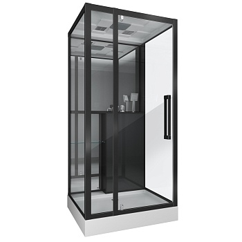 Душевая кабина Grossman 100 x 90 см, прямоугольная, черный, GR266 