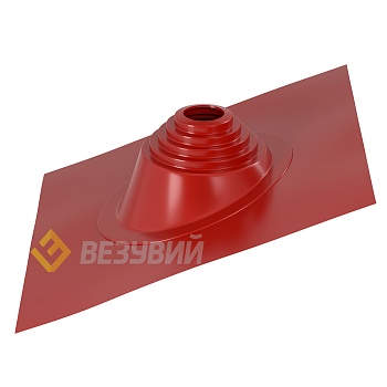 Кровельный проход "ВЕЗУВИЙ" №17 (д.75-200мм, 455х455мм) угл, силикон, Красный 