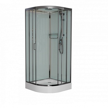 Душевая кабина Frank F409 Brilliant, 90 х 90 см, низкий поддон, стекла прозрачные, профиль хром, 155009 
