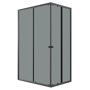 Душевое ограждение Niagara Eco NG-1129-14QT (120х90х190) прямоугольник,раздвижное,черный,стекло тонированное,1 место 