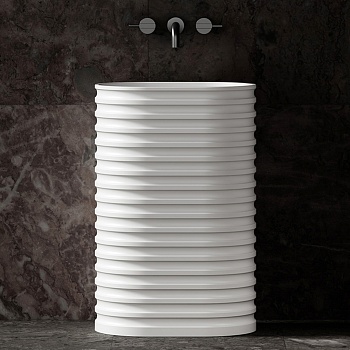 Раковина Abber Stein AS2550, 58 см, искусственный камень, цвет белый матовый 