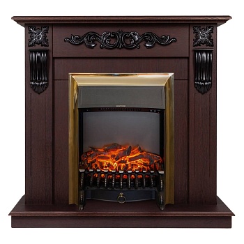 Камин RealFlame Dominica DN с очагом Fobos Lux Brass 