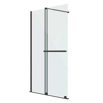 Душевая перегородка Niagara Nova NG-671-90BLACK (90х200) черный матовый,раздвижная,стекло прозрачное,1 место 