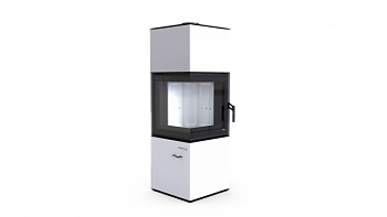 Печь DEFRO HOME QUADROOM, 9,6 кВт, белая сталь 