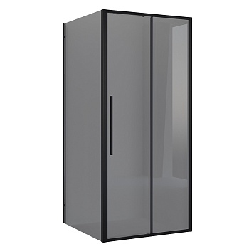 Душевое ограждение Niagara Nova NG-85-9TB-TB80-34 (90х80х195) прямоугольник,черный матовый,дверь раздвижная,стекло тонированное,2 места 