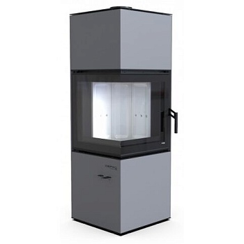 Печь камин DEFRO HOME QUADROOM 9,6 кВт серая сталь 
