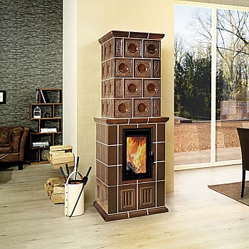 Печь Bella Rosa 15 ECOplus, цвет hellbraun, черная рамка (Hark) 