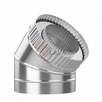 LAVA Сэндвич-отвод ЭЛИТ 180/250 мм. 45" 304 нерж. (0,8 мм) 