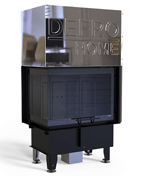 Топка DEFRO HOME INTRA SM BL G, 10кВт, 755/548/498мм, угловое стекло слева, гильотина,черный керамитон, черная ручка 