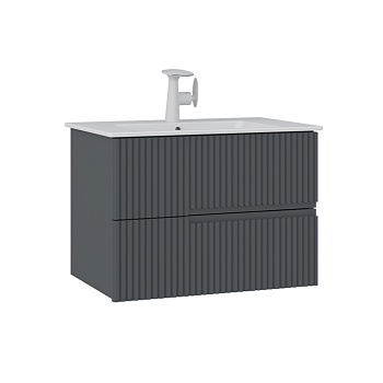 Тумба с раковиной Orka Moonlight 5003439, 70 см, подвесная, цвет антрацит матовый 